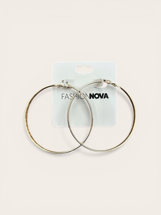 Fashion Nova Jewelry - Fashion Nova Gold Hoop Earrings - Slim Metal Circle